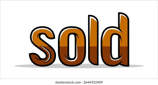 SOLD, word typography illustration for shop and store banner promotion.