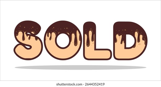 SOLD, word typography illustration for shop and store banner promotion.