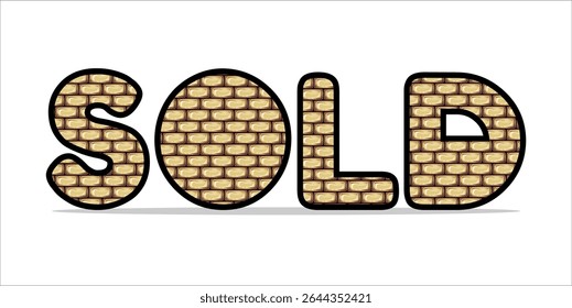 SOLD, word typography illustration for shop and store banner promotion.