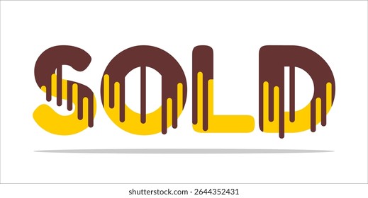 SOLD, word typography illustration for shop and store banner promotion.