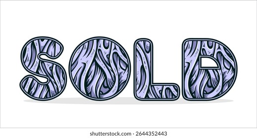 SOLD, word typography illustration for shop and store banner promotion.