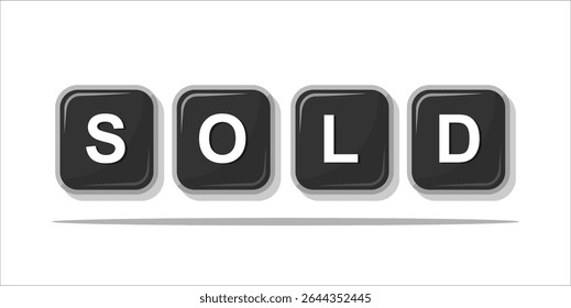SOLD, word typography illustration for shop and store banner promotion.