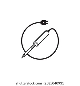 solder iron icon vector illustration symbol design