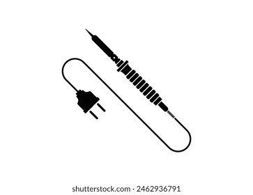 Herramienta de soldadura. Ilustración simple en blanco y negro.