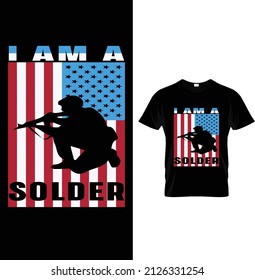 Soy un soldador, Typography Us Army T-shirt Design.