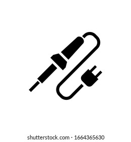 Solder vector icon in black solid flat design icon isolated on white background