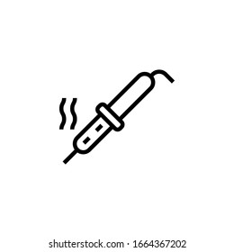 Symbol für die Vektorillustration der Solder auf linearem Hintergrund, Kontursymbol einzeln auf weißem Hintergrund