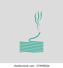 Solder wire icon. Gray background with green. Vector illustration.