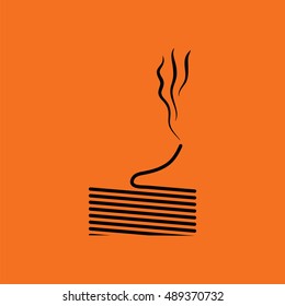 Solder wire icon. Orange background with black. Vector illustration.