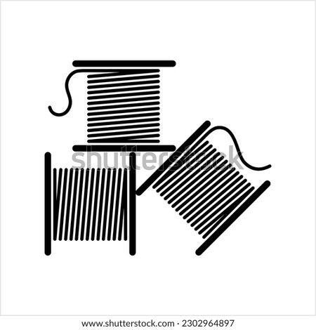 Solder Wire Spool Icon, Fusible Metal Alloy Wire, Soldering Iron Flux Vector Art Illustration