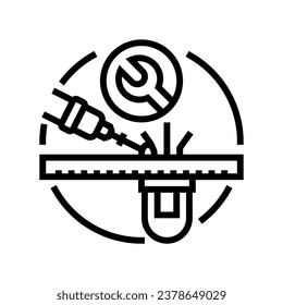 soldering components electronics line icon vector. soldering components electronics sign. isolated contour symbol black illustration
