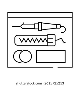 soldering components electronics line icon vector. soldering components electronics sign. isolated contour symbol black illustration