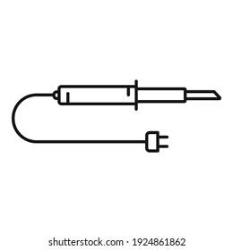 Soldering electric icon. Outline soldering electric vector icon for web design isolated on white background