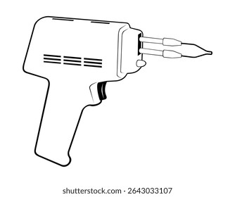 Ilustração de vetor preto e branco da arma de solda