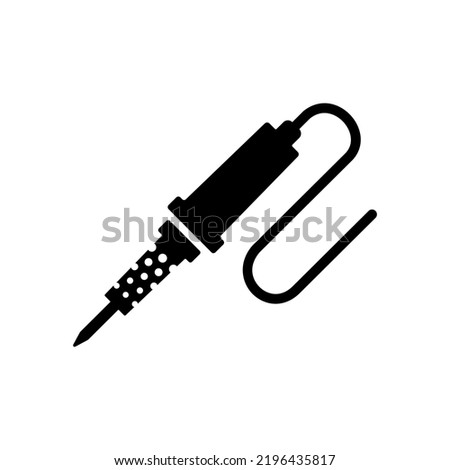 Soldering Icon Or Soldering Iron Icon Vector Silhouette Flat Design On White Background. Solder icon design for all types of media, for designs related to the world of electronic installation. ストックフォト © 