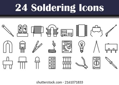 Soldering Icon Set. Bold outline design with editable stroke width. Vector Illustration.