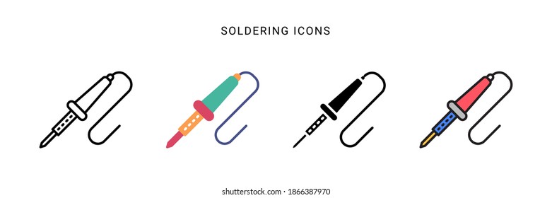 soldering icon vector with different style design. isolated on white background