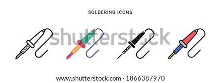 soldering icon vector with different style design. isolated on white background