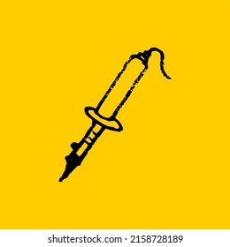Vektorgrafik, Dutzende von Objekt-Emoji-Ikonen einzeln auf gelbem Hintergrund, häufig in Handy-, Freehand-Zeichnen-Stil verwendet.