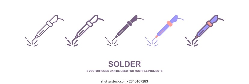 soldering icon vector line style. tool icon outline. isolated on white background. solder icon illustration vector isolated on white background.
