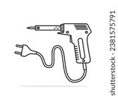 Soldering iron cartoonish Vector illustration design. Repairing concept icon.