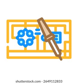 soldering iron circuit color icon vector. soldering iron circuit sign. isolated symbol illustration