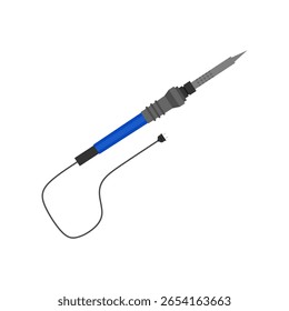 ferro de solda plana design vetor ilustração para reparação eletrônica e projetos DIY. temperatura da estação, colofônia de chumbo, desolder ferramenta elétrica soldagem sinal de ferro.