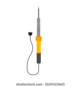 ferro de solda plana design vetor ilustração para reparação eletrônica e projetos DIY. temperatura da estação, colofônia de chumbo, desolder ferramenta elétrica soldagem sinal de ferro.