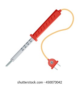 Soldering iron flat design vector illustration isolated on a white background