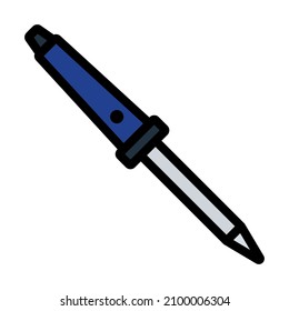 Soldering Iron Icon. Editable Bold Outline With Color Fill Design. Vector Illustration.