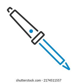 Soldering Iron Icon. Editable Bold Outline With Color Fill Design. Vector Illustration.