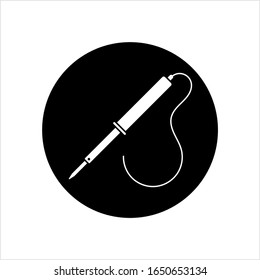 Soldering Iron Icon, Electric Soldering Iron Vector Art Illustration