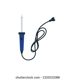 Soldering iron icon. Flat color design. Vector illustration.