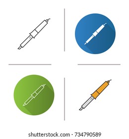 Soldering iron icon. Flat design, linear and color styles. Solderer. Isolated vector illustrations