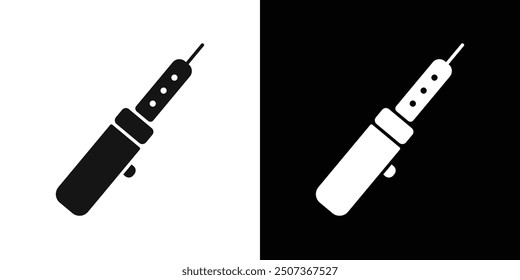 Soldering iron icon flat line symbol set.