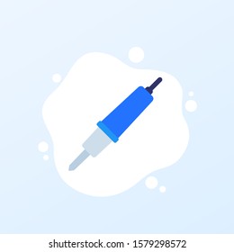 soldering iron icon, flat vector
