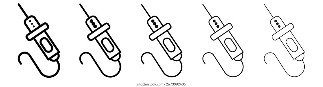 Vector aislado del icono del hierro de soldadura en el conjunto del fondo blanco