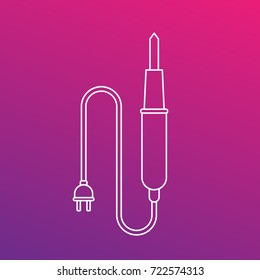 soldering iron icon, linear style