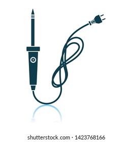 Soldering Iron Icon. Shadow Reflection Design. Vector Illustration.
