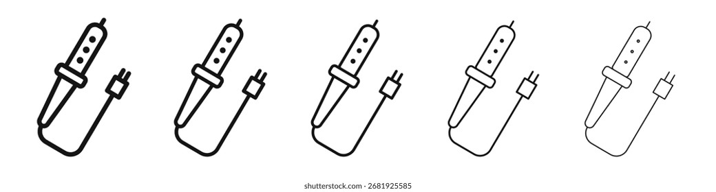 Icono de hierro de soldadura Vector esquema conjunto ilustración signo