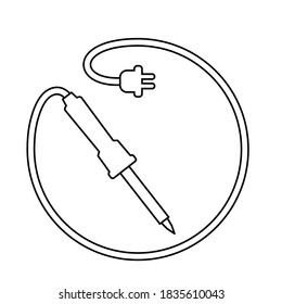 Vector de icono de hierro de soldadura. símbolo de soldadura de hierro. Signo de estilo lineal para concepto móvil y diseño web. ilustración del logotipo del símbolo. gráficos vectoriales. Equipos aislados, herramientas, máquinas, mecánicos, herramientas,