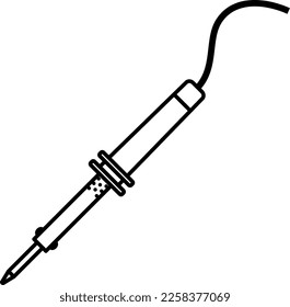 Soldering iron isolated vector illustration.