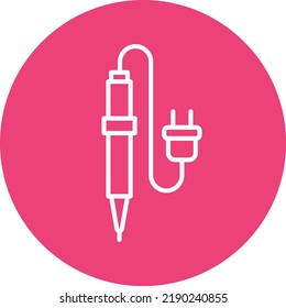 Soldering Iron line circle icon vector image. Can also be used for web apps, mobile apps and print media.