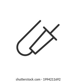 Soldering iron line icon in trendy style. Stroke vector pictogram isolated on a white background. Soldering iron premium outline icons.