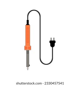 Löteisen-Stift in Lineal-Farbsymbol, angesagte Orangenlötwerkzeug, Vektorgrafik. Bearbeitbare grafische Ressourcen für viele Zwecke.