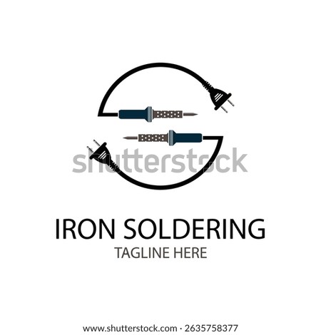 soldering iron logo design template, suitable for technician logo