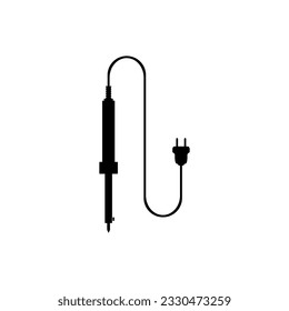 Lápiz de hierro de soldadura en icono de silueta, ilustración vectorial de estilo moderno. Recursos gráficos editables para muchos fines.