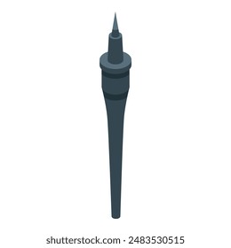 Soldering iron tip standing up with a sharp point for precise work, perfect for electronics repair and diy projects