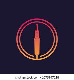 soldering iron, vector icon or logo