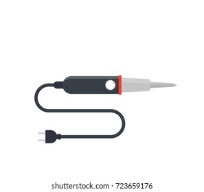 soldering iron, vector illustration, flat style